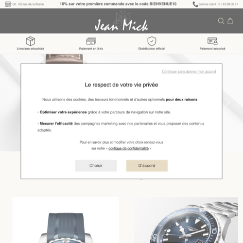 Aperçu du site